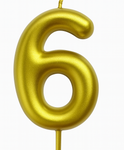 Svíčka-číslice "6" bílá