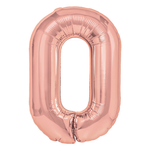Fóliový balónek číslo "0" růžovo-zlatý (100 cm).)