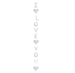 Stříbrná papírová girlanda I LOVE YOU (1 ks).)