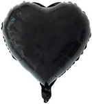 Fóliový balónek Srdce černá 18" (45cm).)