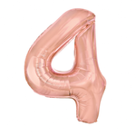 Fóliový balónek číslo "4" růžovo-zlatý (100 cm).)