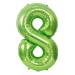 Fóliový balónek číslo "8" světle zelený (100 cm).)