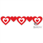 Valentýnská papírová girlanda se srdíčky (1 balení).)