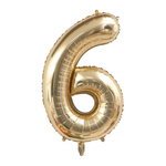 Fóliový balónek s číslem "6" Champagne (100 cm).)