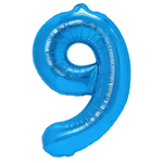 Fóliový balónek číslo "9" modrý (100 cm).)