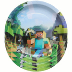 Papírové talíře Minecraft - 10 ks., Pixel World