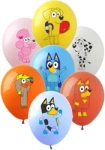 Gumové balónky s potiskem Bluey dog (7 ks).)