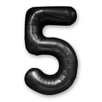 Fóliový balónek číslo "5" černý (100 cm).)