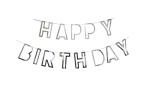 Papírová girlanda Happy Birthday Silver (1 ks).)