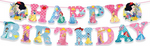 Girlanda papierowa Happy Birthday Księżniczki (1 szt)