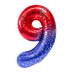 Fóliový balónek s číslem "9" Spider Red/Blue (100cm).)