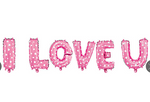 Růžové balónky I LOVE YOU (40 cm).)
