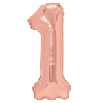 Fóliový balónek s číslem "1" růžovo-zlatý (100 cm).)