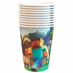 Papírové kelímky Minecraft - 10 ks., 8,5 cm