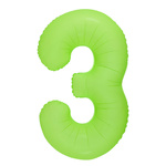 Fóliový balónek číslo "3" zelený neonový (100 cm).)