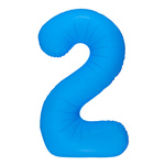 Fóliový balónek číslo "2" modrý neonový (100 cm).)