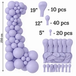 Set of Decorative Balloons - Lavender Color (033), 70 pcs. (19", 12", 5")