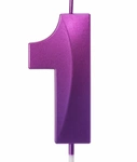 Purple and pink digit candle "1"