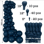Set of Navy Color Decorative Balloons 70 pieces