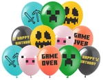 Game, Pixels, Minecraft printed rubber balloons (12 pcs.)