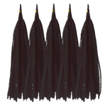 Tail for Balloons Black, Tassel (5pcs)