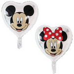 White Minnie Heart Foil Balloon 18" (45cm).)