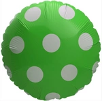 Green Dots Foil Balloon 18" (45cm.)