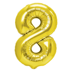 Foil Balloon Number "8" Gold ( 100cm.)