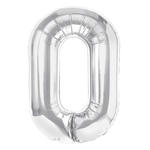 Foil Balloon Number "0" Silver (100cm.)