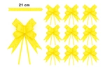 Decorative yellow bow with rose pattern - 21 cm (set of 10 pcs).)