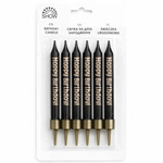 Birthday candles black Happy Birthday - set of 6 pcs.