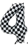 Foil Balloon Number "4" Chessboard Race (100cm.)