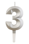 Gold candle digit "3"
