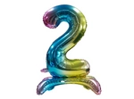 Foil Balloon Number "2" Rainbow Standing (80cm.)