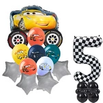 Balloon Set 5 Cars Foil and Rubber Balloons with Printing