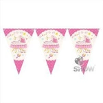 Garland-Paper Triangles Pink Carts (1-pack.)