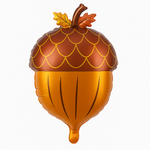 Foil balloon in the shape of an acorn 41 cm x 60 cm.