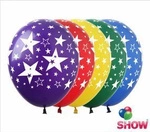 Star printed rubber balloons (10 pcs.)