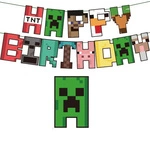 Minecraft Happy Birthday paper garland (1 pc)