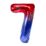 Foil Balloon Number "7" Spider Red/Blue (100cm.)