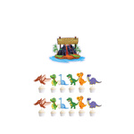Dinosaurs Cake Toppers - Birthday Set (12+1)