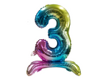 Foil Balloon Number "3" Rainbow Standing (80cm.)