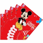 Paper napkins "Happy Birthday" with Mickey Mouse - 20 pcs.