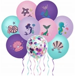Rubber balloons with Mermaid print (9 pcs.)