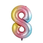 Foil Balloon Number "8" Rainbow (100cm.)