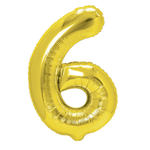 Foil Balloon Number "6" Gold ( 100cm.)
