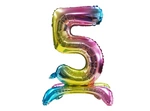 Foil Balloon Number "5" Rainbow Standing (80cm.)