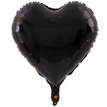 Foil Heart Balloon Black 18" (45cm.)