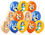 Bluey dog printed rubber balloons (12 pcs.)