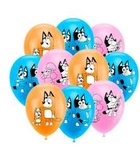 Bluey printed rubber balloons, (10 pcs.)